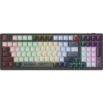 A4Tech Klaviatūra A4TKLA47735, mechaninė, 98 klavišai, pilka, BLMS raudona, USB, 2.4G, Bluetooth 5.1, apšvietimas