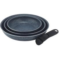 Russell Hobbs keptuvė rinkinys RH03293EU7, 20cm, 24cm, 28cm, nuimamas rankena, sutemų akmuo, mėlynas marmuro danga