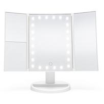 Rio Sulankstomas LED makiažo veidrodis MMFD-WH-EU/1,3, 2x/3x, USB 5V, 180° sukamas, jutiklinis aktyvavimas