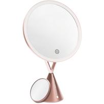 Rio HD apšviestas kosmetikos veidrodis MMCO-EU/1,4, 1x/5x, rožinė auksinė, nuimamas 5x veidrodis, jutiklinis, 45° sukimas