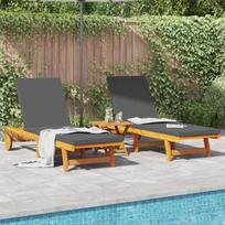 Saulės gultas 2 pcs Ruda 65 x 199 x 84 cm
