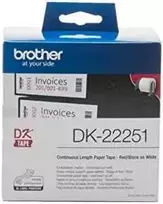 Brother Juosta Brother Nuolat popieriaus ritinys 62mm Juodas & Raudona balta - DK22251 (1 vnt.)