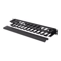 Kita tinklo įranga Lanberg 19" Cable managmement 1U, Type A, Plastic  AK-1703-B  Black