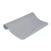 Gimnastikos kilimėlis, skirtas jogai, pilatesui ir fitnesui, 200 x 115 cm, storis 1 cm, TPE medžiaga, pilkos spalvos, REBEL ACTIVE