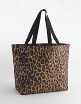 Leopardo rašto didelis BG194 pirkinių krepšys
