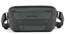 Piquadro, Trakai, Textile Fanny Pack, Pilkas, 27 x 14.5 x 7.5 cm, For Men