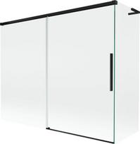 Mexen Rox L vonios kambario dušo sienelė, 2 dalių slankiojama, 190 + 90 x 150 cm, permatoma, juoda - 8C9L-190-090-70-00