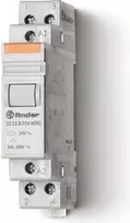 „Finder 22.23.8.230.4000“ pramoninė relė. Nominali įtampa: 230 V/AC. Komutacinė srovė (maks.): 20 A. 1 x uždaromasis kontaktas, 1 x atjungiamasis kontaktas. 1 vnt.