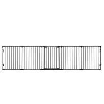 Šunų voljeras 2in1, sulankstomas, durys, 300x74,5 cm, metalas, juodas