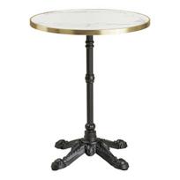 Bistro stalas 60x73 cm baltas juodas marmuro imitacija ketaus