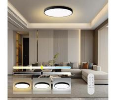Immax NEO 07314L-LED reguliuojamas lubinis šviestuvas SEMPLICI 128W/230V skersmuo 100 cm Wi-Fi Tuya juodas + nuotolinis pultelis