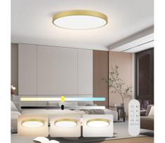 Immax NEO 07312L-LED dimeriuojamas lubinis šviestuvas SEMPLICI 128W/230V skersmuo 100 cm Wi-Fi Tuya auksinė + nuotolinio valdymo pultas