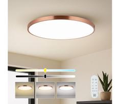 Immax NEO 07324L-LED Reguliuojamas lubų šviestuvas SEMPLICI 128W/230V skersmuo 100 cm Wi-Fi Tuya auksinis + nuotolinio valdymo pultas