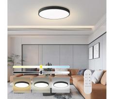 Immax NEO 07313L-LED dimeriuojamas lubų šviestuvas SEMPLICI, 96 W/230 V, skersmuo 80 cm, Wi-Fi Tuya, juodas + nuotolinis pultas