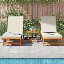 vidaXL Saulės gultas 2 pcs Ruda 65 x 199 x 84 cm