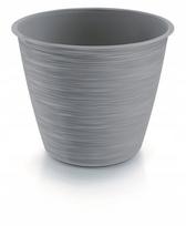 Apvalus plastikinis gėlių vazonas šviesiai pilkos spalvos 17 cm Furu, 17 cm