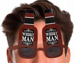 Juokingi akiniai "whisky" butelių formos vakarėliams ir karnavalui