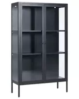 Vitrina su stikline spintele NASH Metal 90 cm juoda