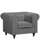 CHESTERFIELD fotelis šviesiai pilkas