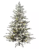 Dirbtinė snieguota Kalėdų eglutė su LED lemputėmis BRISCO 180 cm, balta
