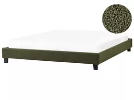 Lova be galvūgalio Boucle ROANNE 180 x 200 cm tamsiai žalia
