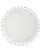 Kilimas MITSOBI baltas ø 120 cm medvilninis