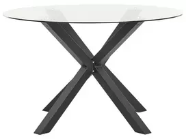 Sodo stalas MALETTO, 120 cm, stiklas, juodas