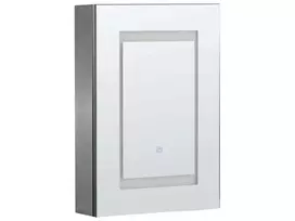 Pakabinama vonios spintelė su LED veidrodžiu MALASPINA 40 cm 60 cm juoda