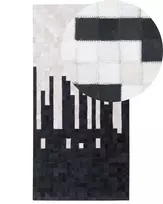 Kilimas BOLU juodas 80 x 150 cm natūrali oda