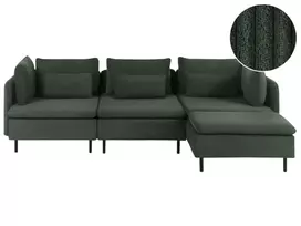 Modulinė sofa EGERIS, velvetas, tamsiai žalia, kairinė