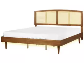 LED lova iš rotango VARZY 180 x 200 cm ruda