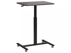 Reguliuojamas nešiojamojo kompiuterio stalas ACADEMIA tamsiai rudas 65 cm 48 cm su ratukais