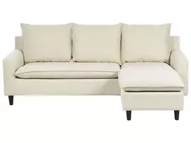 Trivietė kampinė sofa ELVENES, šviesiai smėlio spalvos