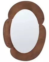 Sieninis veidrodis ALVENA 60 cm 80 cm tamsiai rudas