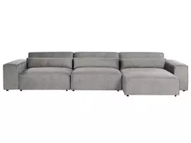 Modulinė 4 vietų kampinė sofa HELLNAR kairinė, pilka