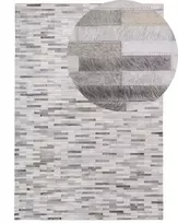 Kilimas AHILLI pilkas 140 x 200 cm natūrali oda