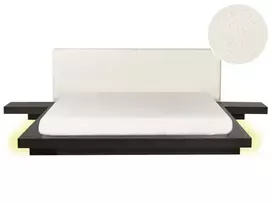 LED dvigulė lova Boucle ZEN 180 x 200 cm, tamsaus uosio spalvos