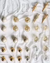 Kalėdinių žaisliukų rinkinys BLING, 35 vnt., stiklas, auksinis