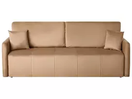 Trivietė išskleidžiama sofa EGGE, veliūras, šviesiai ruda