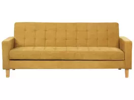Trivietė išskleidžiama sofa VEHKOO garstyčių spalvos