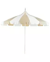 Sodo skėtis 245 cm MINOA Baltas / smėlio spalvos