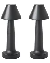 2 belaidių LED stalo lempų komplektas JOANES su reguliatoriumi, metalinis, juodas