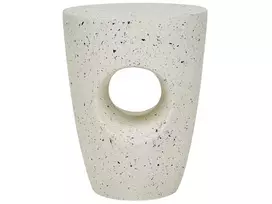 Šoninis staliukas EDOLO 37 cm 37 cm Teraco efektas, kreminė balta