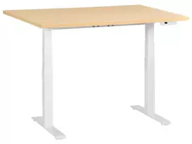 Elektriškai reguliuojamas stalas DESTINES šviesiai rudas / baltas 120 cm 72 cm
