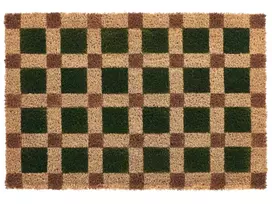 Durų kilimėlis VILLASIS smėlio/žalias 60 x 90 cm kokoso pluoštas