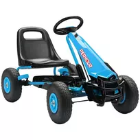 AIYAPLAY Vaikiškas pedalinis kartingas, reguliuojamo aukščio sėdynė, EVA ratai, stabdys, sankaba, 3-8 metai, Mėlynas
