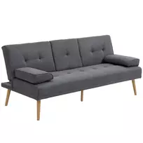 Sofa-lova su atlenkiamu staliuku, tamsiai pilka, iki 250 kg