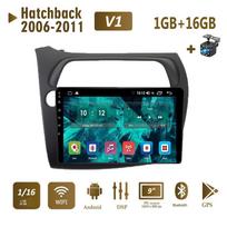 1+16GB, skirtas Honda Civic Hetchback 2006-2011 Android Car Radio Stereo Multimedija Vaizdo grotuvas Navigacija GPS LHD RHD IPS ekranas 1+16GB