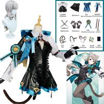 Anime žaidimas Lynette cosplay Perukas Visas komplektas kostiumas magas Karnavalas Uniformos drabužiai Helovino Moterų Suknele L-(Costume+Wig)
