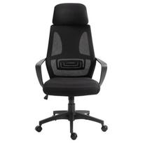 Ergonomiškas biuro kėdė su tinkliniu audiniu, su porankiais, juodas